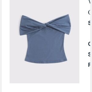 Abercrombie & Fitch Blue Indigo Off-Shoulder Blouse